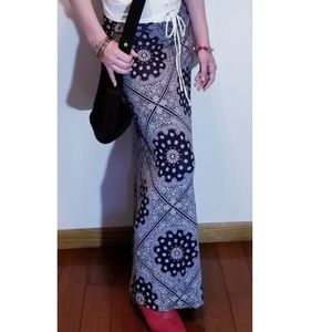 Bandana Print Maxi Skirt